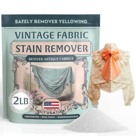 [2lb] Vintage Fabric Stain Remover - Safely Cleans Retro & Antique Textiles - Made in the USA - Gently Removes Yellowing & Tough Stains From Vintage Linens, Quilts, Dresses, Doilies, and more