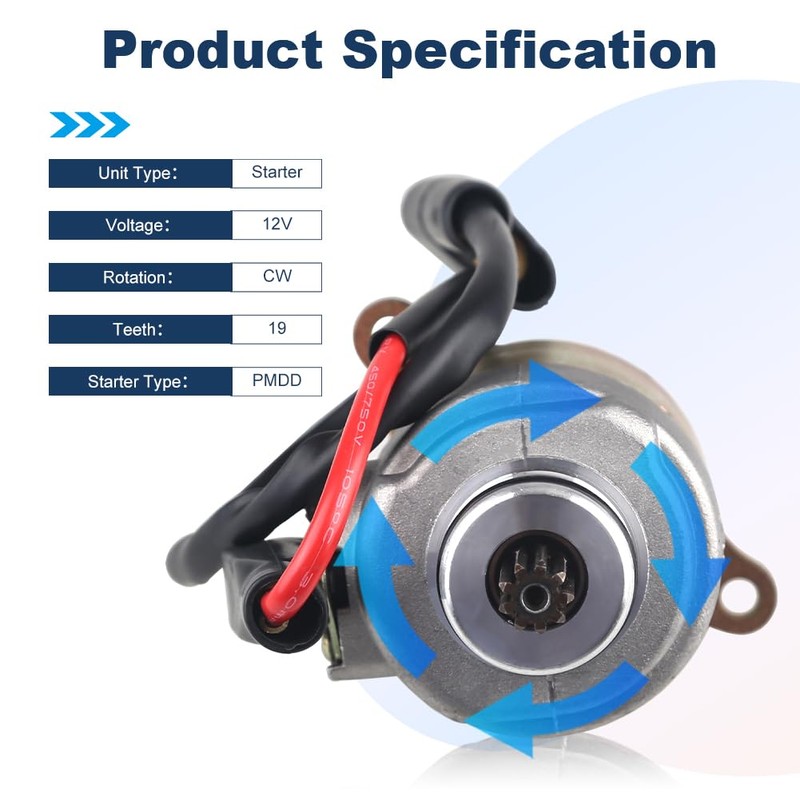 WATERWICH Starter Compatible with GY6 Engine 150cc 200cc 4-Stroke ATV