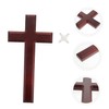 Ciieeo Solid Wood Crucifix Cross Wall Hanging Decor Wooden Craft