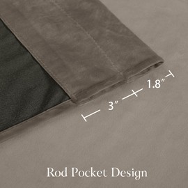 NICETOWN Taupe Velvet Curtains 84 inches Long - Blackout Curtains for Living Room, Thermal Insulated Cat Proof Panels Soft Luxury Home Decor for Bedroom, W52 x L84, 2 Panels