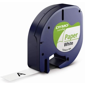 DYMO S0721510 - PAPER TAPE 12MMX4M - BLACK/WHITE IN
