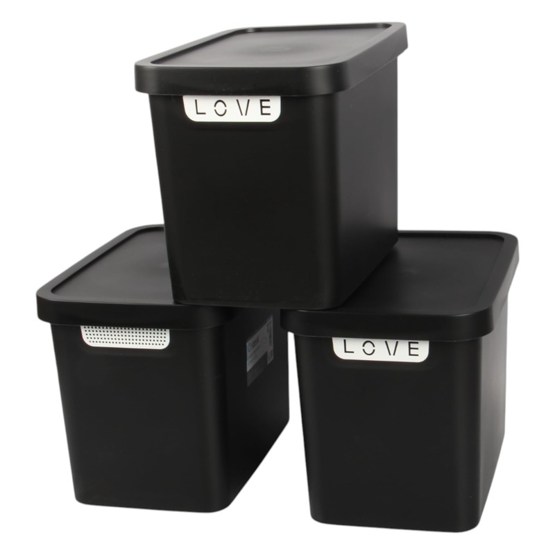 Jolie Max (Set of 3) Plastic Storage Boxes with Lid,
