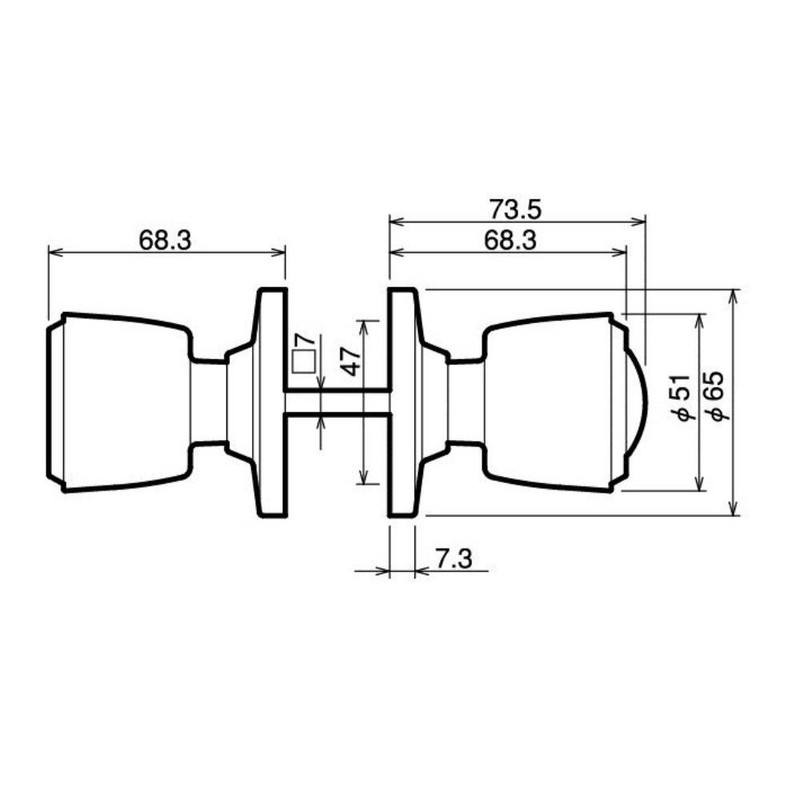 Kawaguchi Giken DC-6 Indoor Door Knob, High Speed Internal Lock,