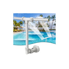 Klleyna Water-Fountain Dual Spray Swimming-Pool-Accessories - Upgrade Above/Inground Waterfall Cooler, Adjustable 2 in 1 Nozzle, High Pressure Pond Aerator, Garden Sprinkle Feature Outdoor Décor
