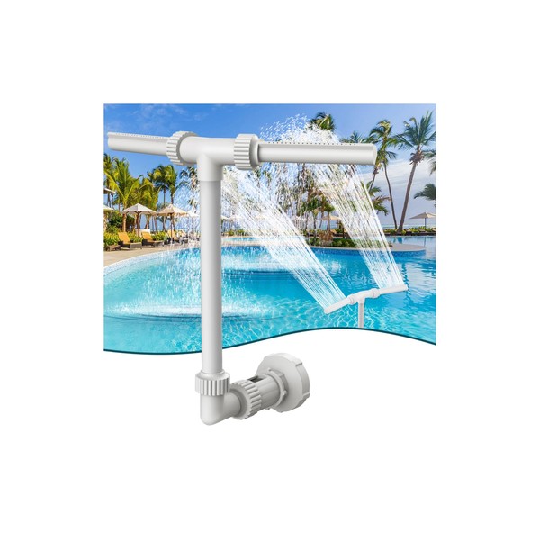 Klleyna Water-Fountain Dual Spray Swimming-Pool-Accessories - Upgrade Above/Inground Waterfall Cooler,