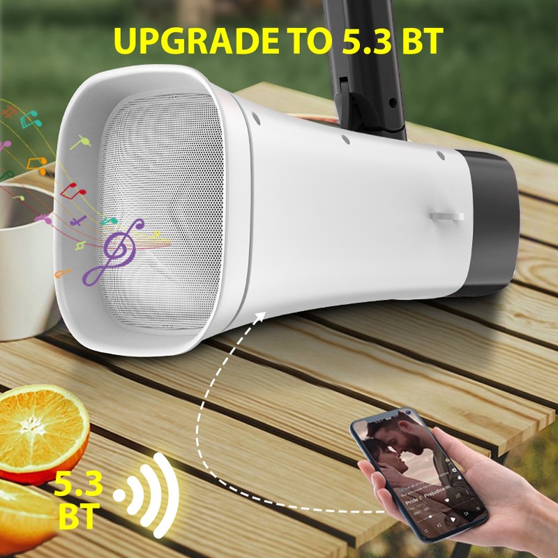 Solar-Powered Megaphone Speaker Portable Wireless BT PA Bullhorn Outdoor Recording