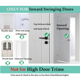 Home Security Door Lock, Childproof Door Reinforcement Lock with 3" Screws for Inward Swinging Door, Upgraded Night Lock to Defend Your Home (white-1pack)