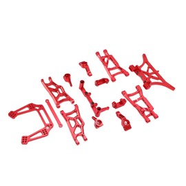 RC Front Rear Suspension Arm Kit For Traxxas Aluminium Alloy Parts 1 10 Metal Upgrade Sories Steering Cup Slash 2Wd (Red)