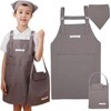 ANJOU Children's Apron, Triangular Width with Bag, For Schools, Waterproof,