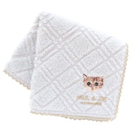 Paul & Joe Accessoires 000287-0007-03 Pole & Joe Towel Handkerchief, Embroidered (Gray), Women's Towel, Hand Towel, Approx. 9.8 inches (25 cm)