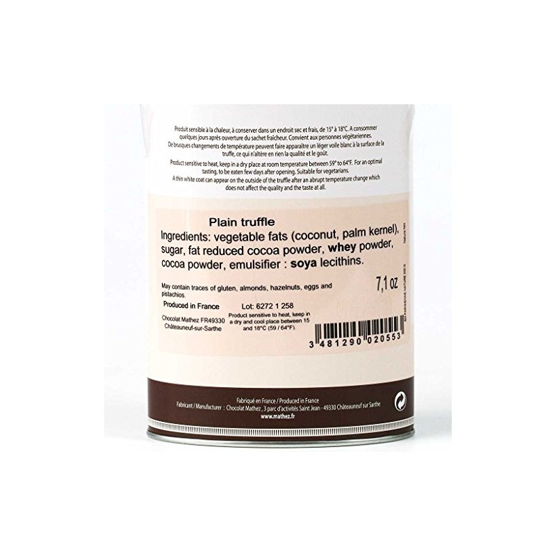 Mathez 'Les Parisiennes' French Chocolate Truffles, 7.1oz Tin