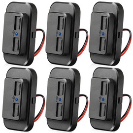Frienda 6 Pieces 12V USB Outlet Automotive USB Port Panel Mount 12V USB Outlet Multi Port Switch Panel Car Outlet Socket Power Dual Port 12V 24V Quick Car Port for Cars Bus ATV RV Boat Truck, 3.1 A