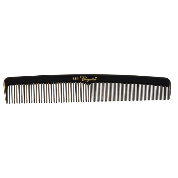 KREST COMBS Cleopatra Series 7 inch Round Back Finger Waver Comb Black (Pack of 12) (Model: 415)