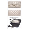 Sp Lab Lamb Leather Long Wallet with Chain Quilted Clutch