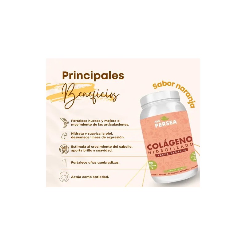 Colageno Hidrolizado A&g Persea Sabor Naranja De 1.2 Kg