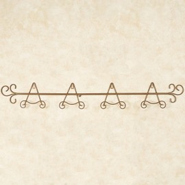 Touch of Class Galla Petite Plate Rack - Satin Gold - Metal Hanging Collector Holder - Decorative Vintage Holders for Wall - Displays 4 Plates - 42 Inches Wide