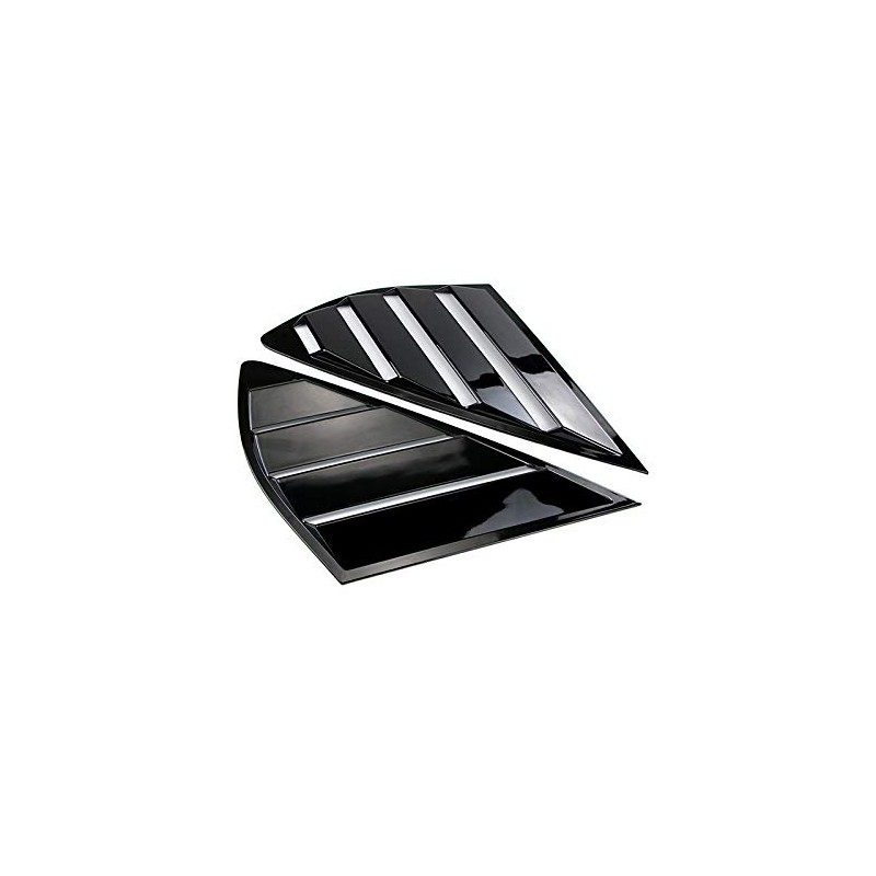 ruihe 2pc Shiny Black Rear Quarter Panel Window Side Louvers