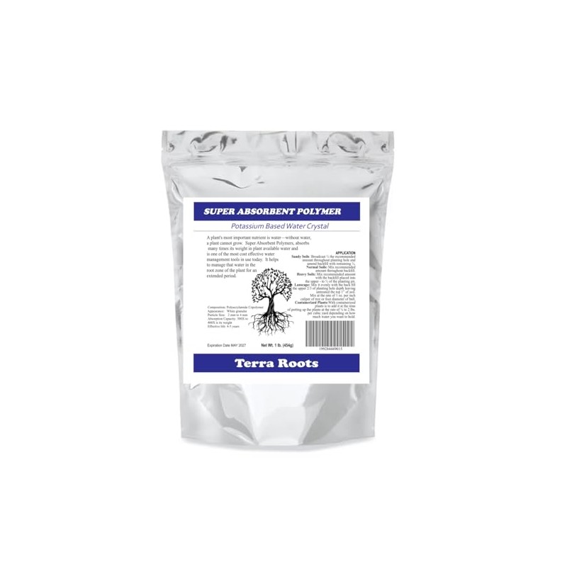 Terra Roots Super Absorbent Polymer, Potassium Based Water Crystal, 1