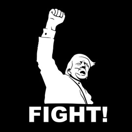 Fight Trump Assasination 2024 Sticker Decal Notebook Car Laptop 5.5"x3.5" (White)