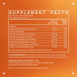 LTH Hydrate Hydration Mix - Trusted by Life Time Fitness Members - NSF Certified for Sport - Electrolyte Powder - Plant-Based, Non-GMO, Gluten Free - 15 Single-Serve Packets (Lemon Lime)