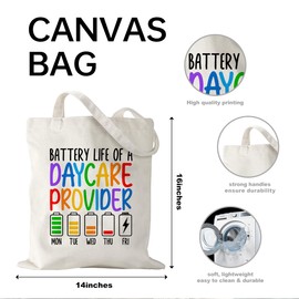 First Day of Study Tote Bag for Women Daycare Teacher Canvas Bag Gift for Women Friends Sister Classmate Grocery Shopping Travel Gym Weekender Vacation - Funny Daycare Tote Bags