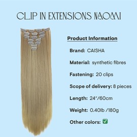 CAISHA XXL 24" 8 Pieces Set Clip In Extensions Hair Extension Hairpiece Straight Blond CES25