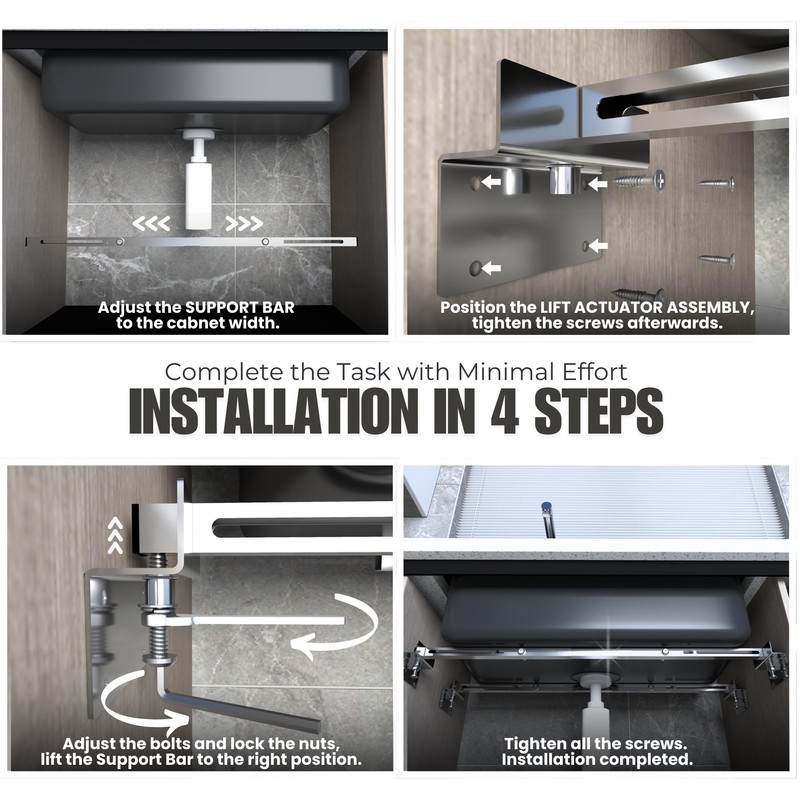 Undermount Sink Brackets Adjustable Support - Heavy Duty Undermount Kitchen