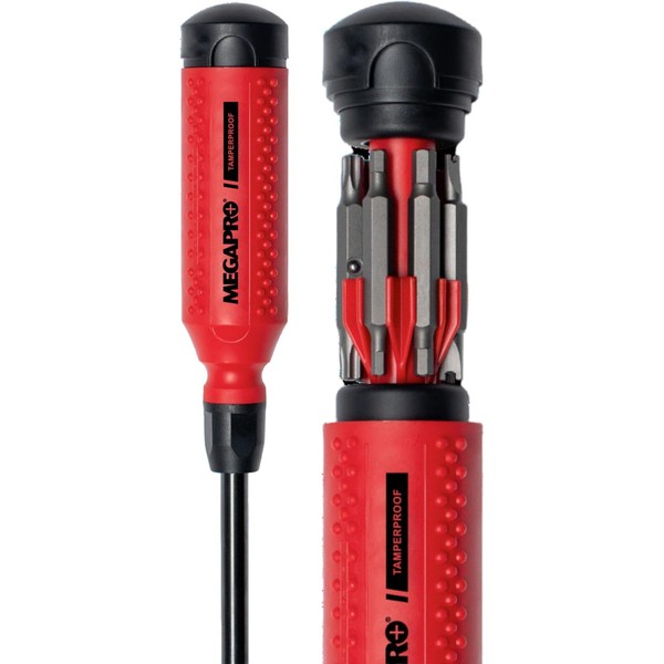 151TP - Tamperproof 15-In-1 Multi-Bit Screwdriver (Black/Red)