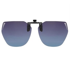 Long Keeper Sonnenbrillen Aufsatz Brille Sonnenbrille Clip Polarisierte für Herren Damen Randlose Polygon Sonnenbrille Clip On für Brille, 60MM (Allmähliches Grau)