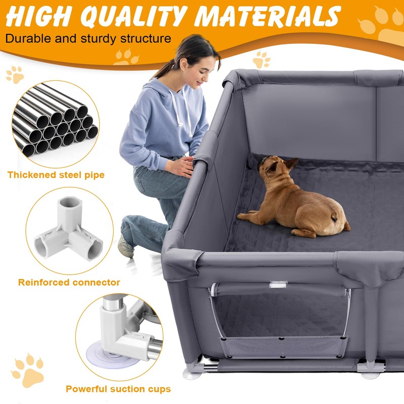 Whelping Box for Dogs and Puppies, 48×48×18in Puppies Playpen Overall
