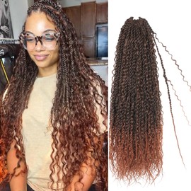 Boho Island Twist Crochet Hair 24 inch Senegalese Twist Crochet Hair with Soft Curly Ends 8 Packs Pre-looped Bohemian Goddess Twist Synthetic Braids Crochet Hair for Black Women (24Inch,T30)