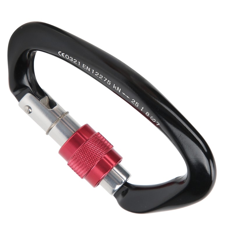 Mountaineering D Locking Carabiner Clips Alloy Heavy Duty Carabiner for