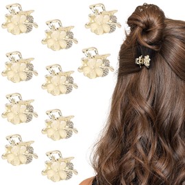 MOTIBACK 10pcs Haarklammern mit Blumenverzierung, rutschfeste & elegante, für Alltag, Party & Anlässe, ideal für Frauen und Mädchen