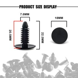 100pcs Bumper Plugs Front License Plate Holes Cover Clips, Bumper Shield Fender Liner Push Pin Retainer Clips 6030441 Compatible with Jeep Dodge Ram Chrysler (Black)