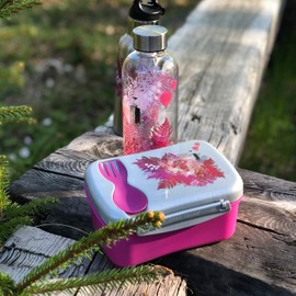 Carl Oscar Swedish Design Lunch Box - Bento Box Lunch Box with Ice Pack and Cutlery Keeps Cool for Several Hours 17 x 12.5 x 8 cm Pink