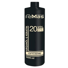 FemMas Oxycreme in 6% 1000 ml, Oxidant for Hair Colouring and Toning, Easy to Use and Optimal Hold, Developer for Even Results in Salon Quality, Hair Colour Developer