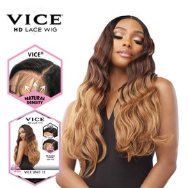 Sensationnel Vice lace front wigs - unit 15 5 inch Deep part synthetic preplucked hairline (LT613/PINK)