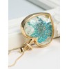 Pressed Flower Necklace for Women Dried Flower Necklace Heart Pendant