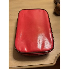 Nordstrom Zippered Make-Up Bag Multi Compartment Red Waterproof NWOT