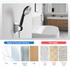 FEELSO No-Drill Shower Head Holder,Strong Adhesive Wall Mount, Adjustable Shower