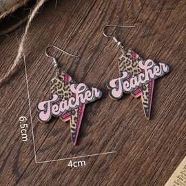 twinkle eye Creative Wooden Teacher Earrings For Women Teacher Letter Earrings Librarian Read Book Stud Earrings Graduation Back To School Jewelry