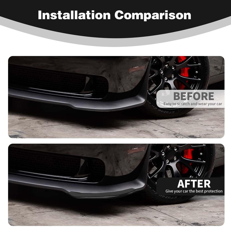PDKLIN for Challenger Front Bumper Lip Splitter Protector Cover Trim