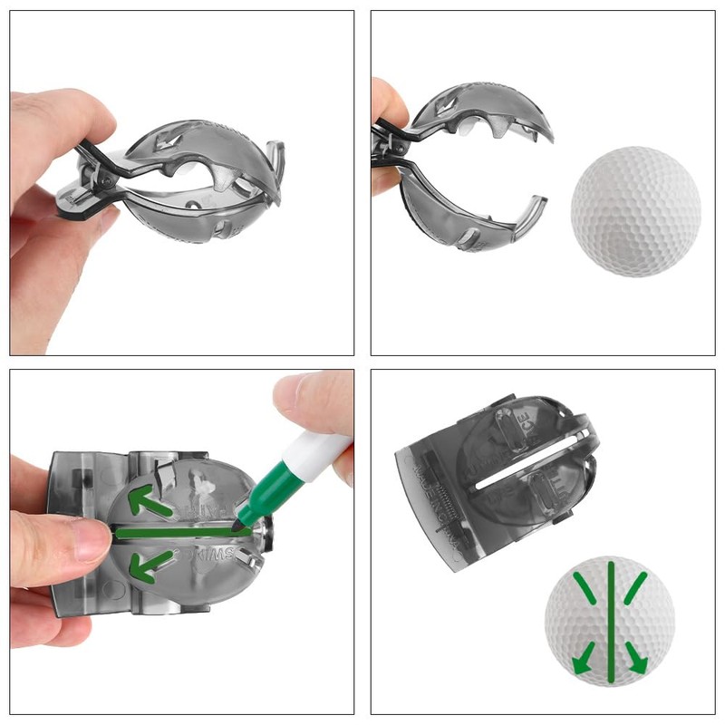 Golf Ball Markers,2PCS Golf Ball Liner Template and 4PCS Markers,Line