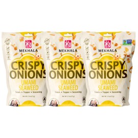 Mekhala Umami Seaweed Crispy Onions - Salad Toppings Crunchy Fried Onions For All-Purpose Seasoning Like Keto, Ramen Toppings, And Rice Gluten-free | 2.5oz (3-Pack)