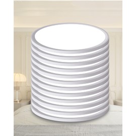 Led Flush Mount Ceiling Light,Round 12 Inch 24w 2520lm 3000k,4000k,6000k CCT Selectable,Flat Panel Super Slim Led Ceiling Light Fixture,for Living Dining Kitchen Bedroom Room (12Pack-White)