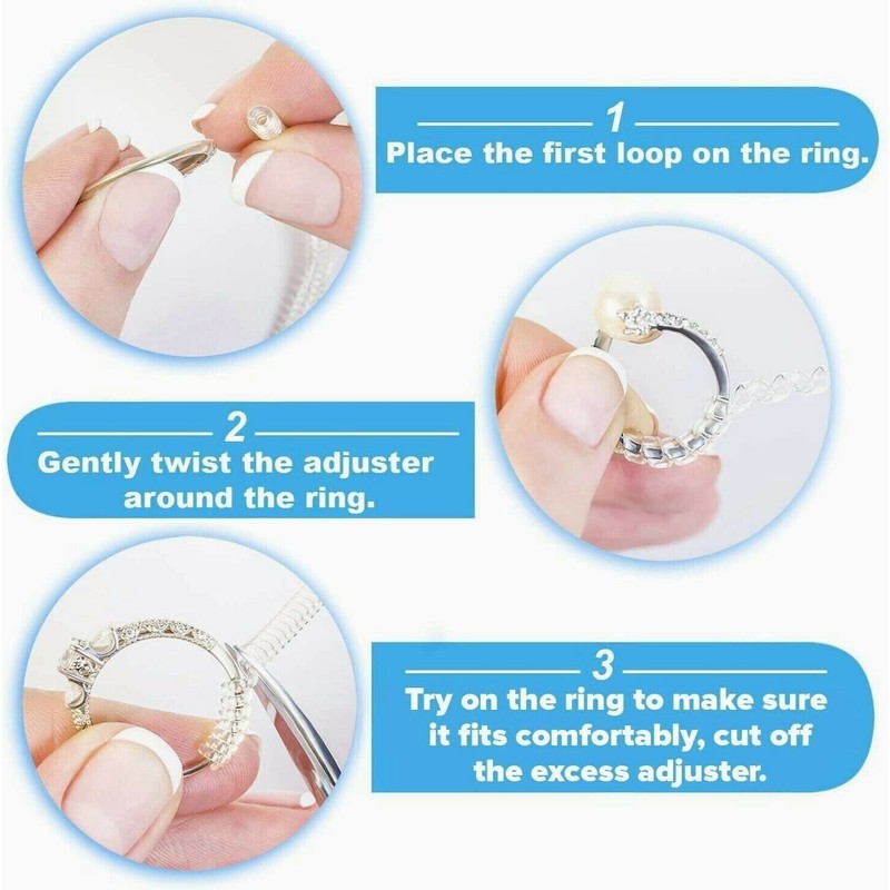 16Pcs Ring Size Adjuster Invisible Clear Ring Sizer Jewelry Fit