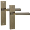Decoranddecor Hera Antique Brass Knurled Backplate Door Handles Set –