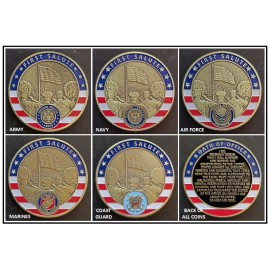 Challenge Coin: Officer Oath First Salute SPECIFY BRANCH $12.95 EACH