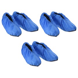 PATIKIL Reusable Shoe Covers, 3 Pair Washable Thickened Boot Shoe Covers Non-Slip Shoe Protectors Covers for Household Office Laboratory, Sapphire