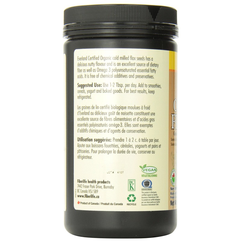 Fiberlife Organic Flax Seeds Cold Milled, 500gm